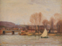 Joseph Delattre (1858-1912)<br><em>Voiliers sur la Seine</em><br>Huile sur toile signée en bas à gauche<br>54 x 73 cm<br>© Me Bernard d’Anjou, Rouen</div>